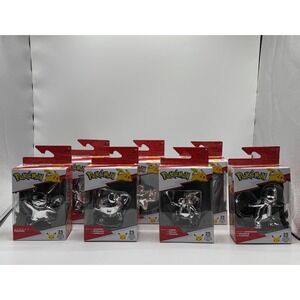 Pokemon 25th Anniversary Silver Figures Pikachu Squirtle Charmander‎ Eevee